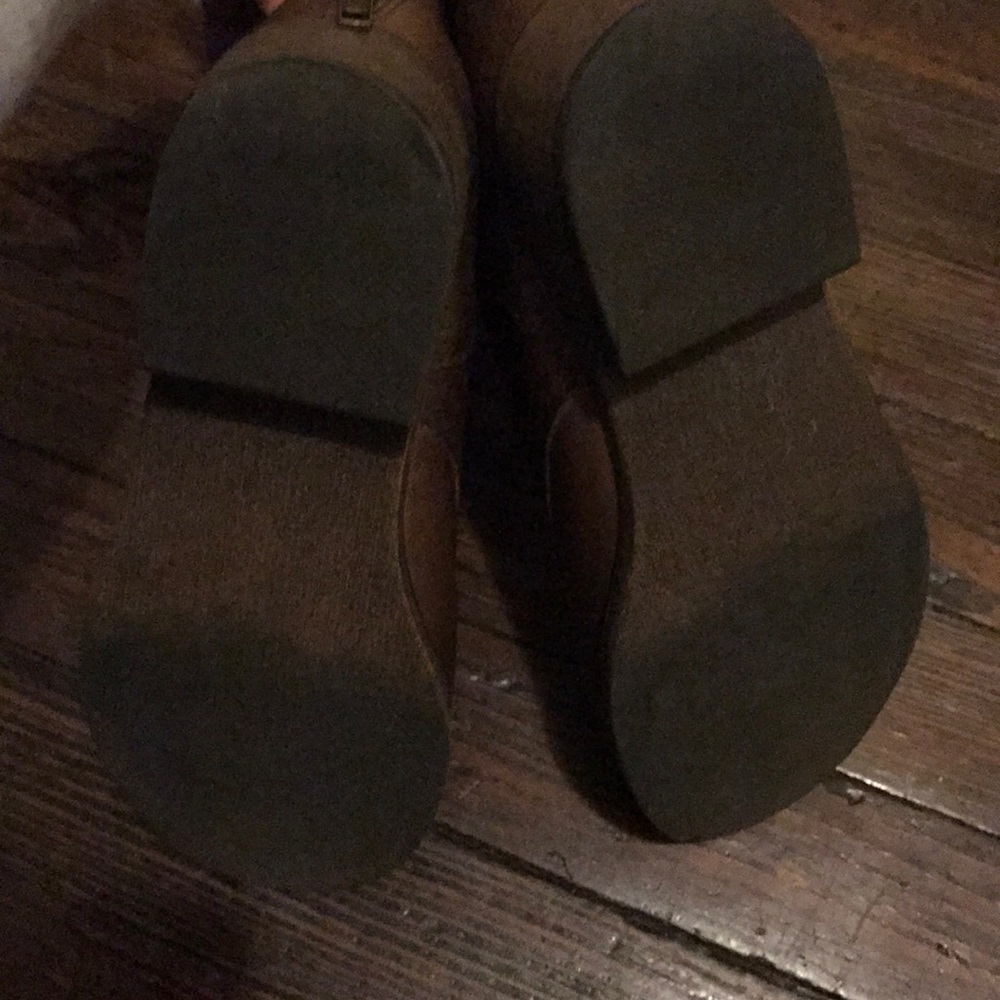 Steve Madden Lace Up Combat Boots Brown Leather - Picture 6 of 7